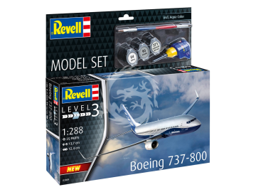 Model Set Boeing 737-800 + farby i klej - Revell 63809 skala 1/288 