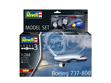 Model Set Boeing 737-800 + farby i klej - Revell 63809 skala 1/288 