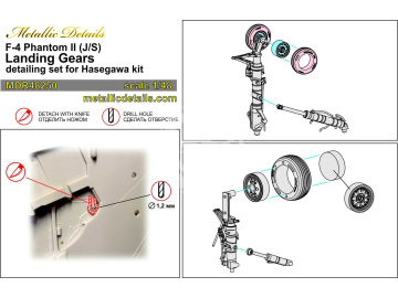 F-4 Phantom II J/S Langing Gears - Metallic Details  MDR48250 skala 1/48