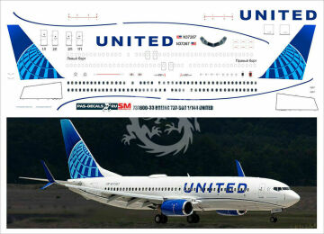 1/144 PAS-DECALS Naklejki Boeing 737-800-33 UNITED–