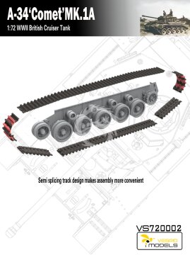 British cruiser tank A-34 Comet Mk 1A Vespid Models VS720002 skala 1/72