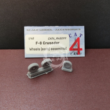  F-8 Crusader (early) wheels set (assembled) (resin wheels) CAT4 R48099  skala 1/48