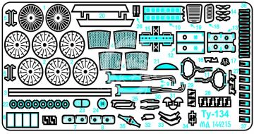 Blaszka fototrawiona do Tupolew Tu-134 Microdesign MD 144215 skala 1/144