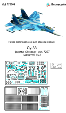 Blaszka fototrawiona Su-33 for Zvezda 7297 Microdesign MD 072204 skala 1/72