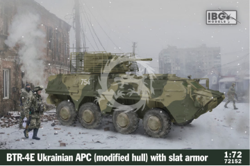 PRZEDSPRZEDAŻ - Ukrainian APC BTR-4E (modified hull) with slat armor IBG Models 72152 skala 1/72