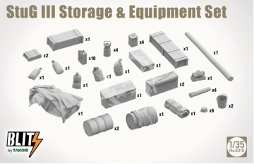 PREORDER - StuG III STORAGE & EQUIPMENT SET Takom 8018 skala 1/35