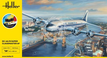  PROMOCJA - NA ZAMÓWIENIE - Starter Kit DC6 Super Cloudmaster AF Heller 56315 skala 1/72