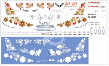 Sukhoi Superjet 100 - Aeroflot RA-89009 decals 1/144 Pas-Decals