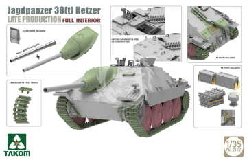 Jagdpanzer 38(t) Hetzer Late Production Full Interior Takom 2172 skala 1/35