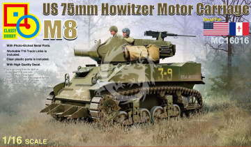 PRZEDSPRZEDAŻ - US 75mm Howitzer Motor Carriage M8 Classy Hobby MC16016 skala 1/16