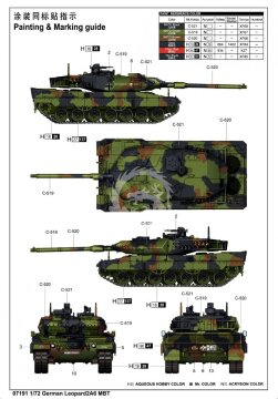 German Leopard 2A6 main battle tank Trumpeter 07191 skala 1/72