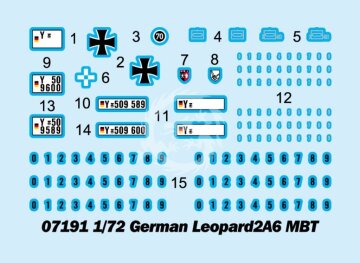 German Leopard 2A6 main battle tank Trumpeter 07191 skala 1/72