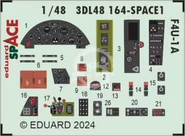 F4U-1A SPACE 1/48 MAGIC FACTORY Eduard 3DL48164 skala 1/48