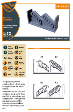 Me 410 Exhausts for Fine Molds Clear Prop CPA72119 skala 1/72