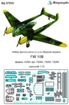 Blaszka fototrawiona FW 189/A-1,A-2 Microdesign MD 072205 skala 1/72