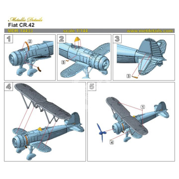 Fiat CR.42 Metallic Details MDR14433 skala 1/144