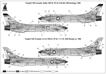 NA ZAMÓWIENIE - F-8 Crusader  Catapult pin, ECM fairings Cat4 R48105 skala 1/48