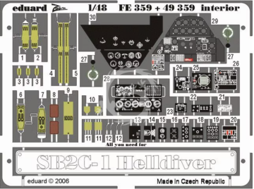 SB2C-1 interior Accurate Miniatures / Monogram / Revell Eduard  FE359 skala 1/48