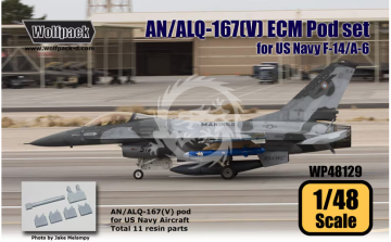 AN/ALQ-167(V) ECM Pod Set for US Navy F-14/A-6/F-16 NSAWC Wolfpack WP48129 skala 1/48