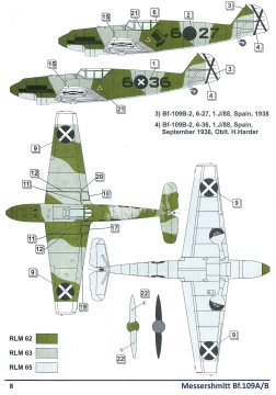 Model plastikowy Messerschmitt Bf 109 A/B, Dora Wings DW48009 skala 1/48