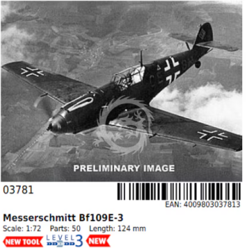 PRZEDSPRZEDAŻ - Messerschmitt Bf 109E-3 - Revell 03781 skala  1/72