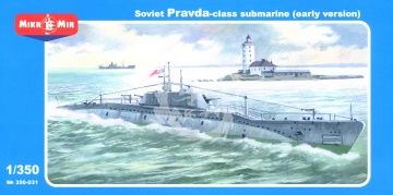 BRAK GÓRY PUDEŁKA (OPAKOWANIE ZASTĘPCZE) - Soviet Pravda Class (P-Class) Submarine (Early Version) MikroMir  350-031 skala 1/350