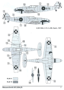 Model plastikowy Messerschmitt Bf 109 A/B, Dora Wings DW48009 skala 1/48