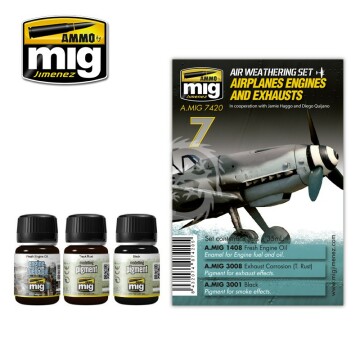 Engines  Exhausts Air Weathering Set - MIG 7420 pojemność 3 x 35ML