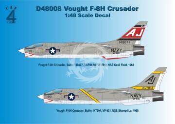  Vought F-8H Crusader Cat4 D48008 skala 1/48