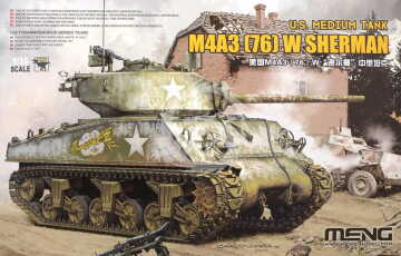 U.S. Medium Tank M4A3 (76)W Sherman Meng Model  TS-043 skala 1/35 