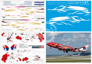 Boeing 747-400 MALAYSIA - 9M-MPB decals 1/144 Pas-Decals